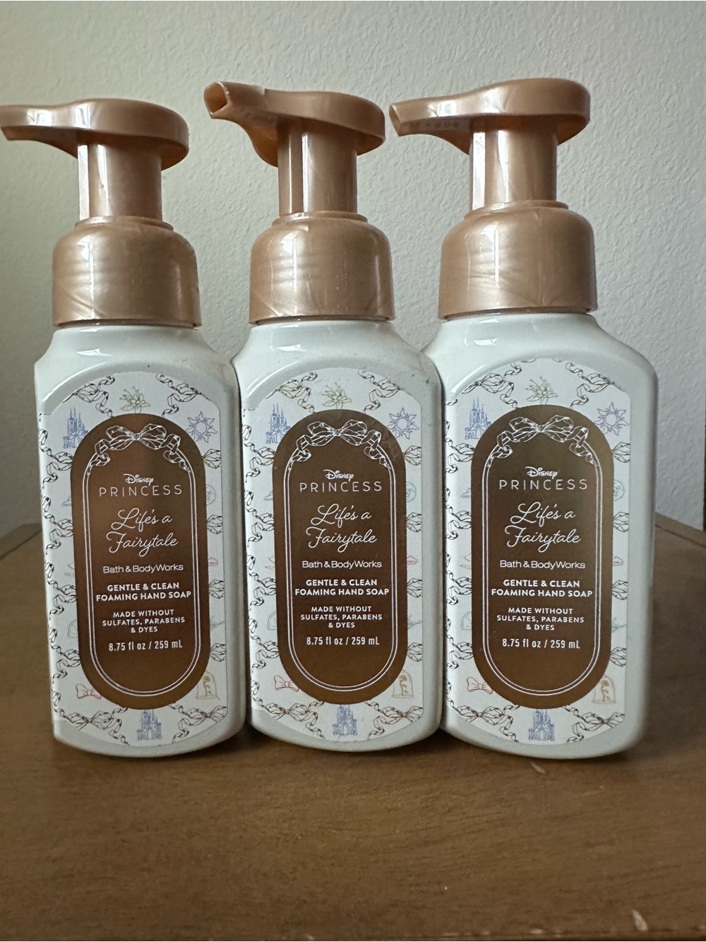 X3 BBW Disney princess "Life's a Fairytale" Gentle Foaming Hand Soaps NEW